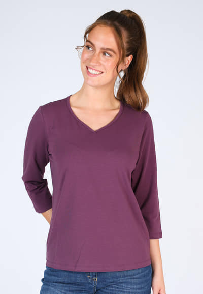 3/4-Arm-Shirt Hellena - plum