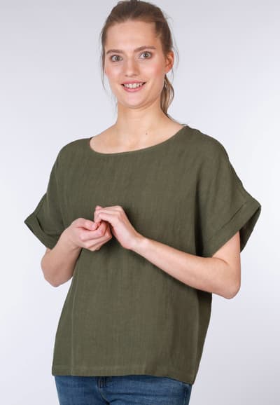 Leinenbluse Arlyn - olive