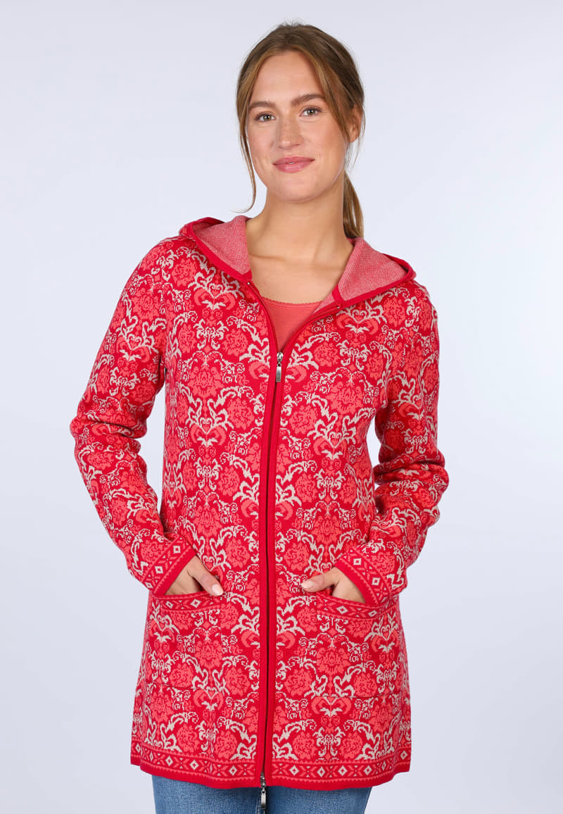 Strickjacke Caddy - rubin